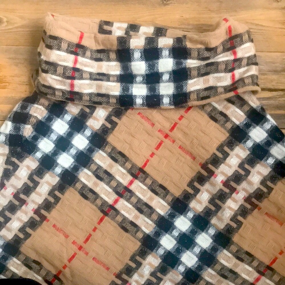 Burberry Merino Wool & Cashmere Sweater Poncho, XS
